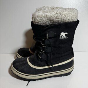 Sorel Winter Carnival Snow Boots Waterproof Black 8.5 39.5 Winter Faux Fur Comfy